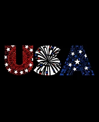 La Pop Art Men's Usa Fireworks Flag Tank Top
