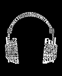 La Pop Art Men's Full Headphones Music Word Graphic Tank Top