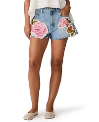 Steve Madden Women's Lilien Printed Denim Shorts