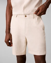 Calvin Klein Men's Straight Linen Blend Elastic Waistband Shorts