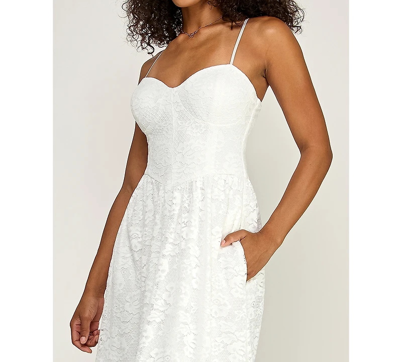 Katia Rae Juniors' Sweetheart Neck Midi Dress