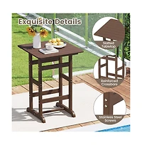 Boyel Living 30 Inch Square Bar Table Dining with Slatted Tabletop for Poolside