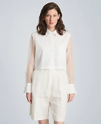 Kenneth Cole Women's Cotton-Blend Long-Sleeve Shirt