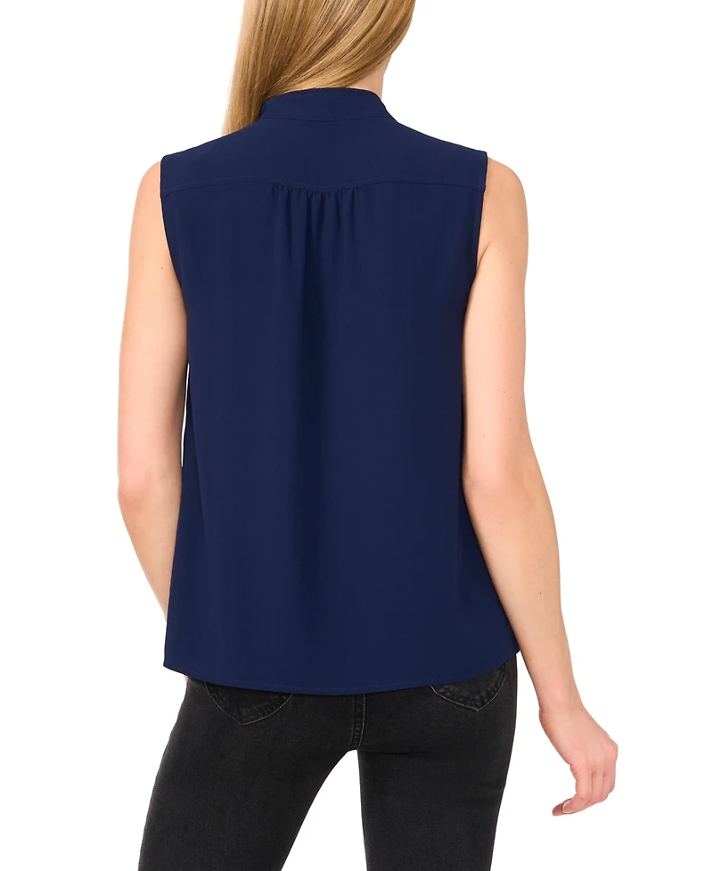 CeCe Women's Open Collar Sleeveless Top