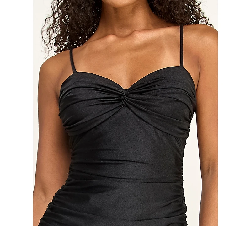 City Studios Juniors' Twist Front Tie Back Long Dress