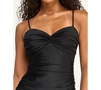 City Studios Juniors' Twist Front Tie Back Long Dress