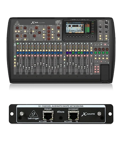 Behringer X32 32-Channel 25-Bus Total Recall Digital Mixing Console V4.0, Bundle with High-Performance 32-Channel Expansion Card