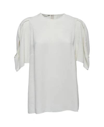 Pre-Owned Stella Mccartney Women's Crepe Slit Sleeve Detail Blouse