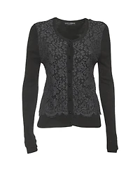 Pre-Owned Dolce & Gabbana Women's Lace And Rib Knit Cardigan