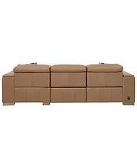 Holtman 3-Piece Leather Sectional Sofa with 2 Power Recliners and Chaise
