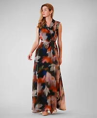julia jordan Women's Sleeveless Collared Maxi Dress