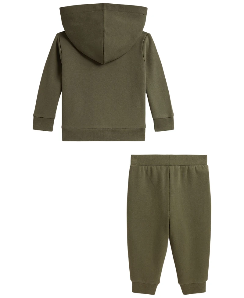 Polo Ralph Lauren Baby Boys' Logo Fleece Full-Zip Hoodie and Pants, 2-Piece Set