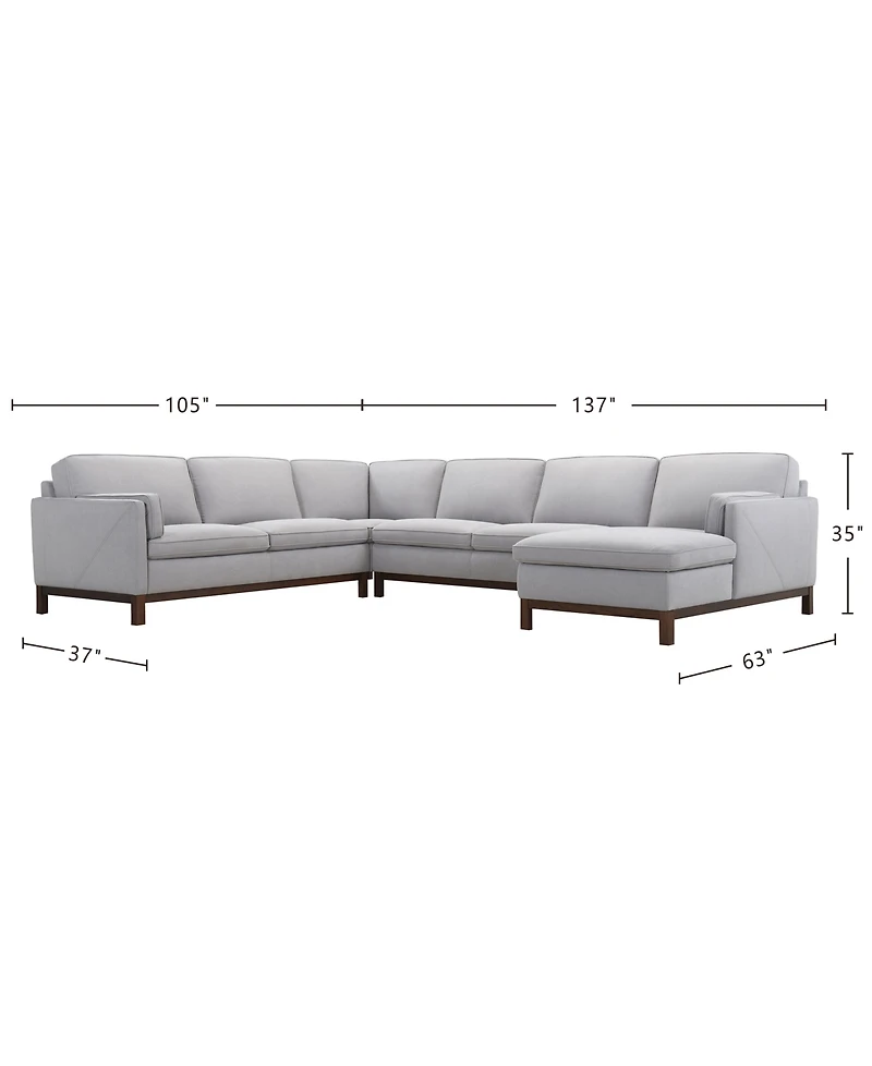 Virton 4-Piece Fabric Chaise Sectional Sofa