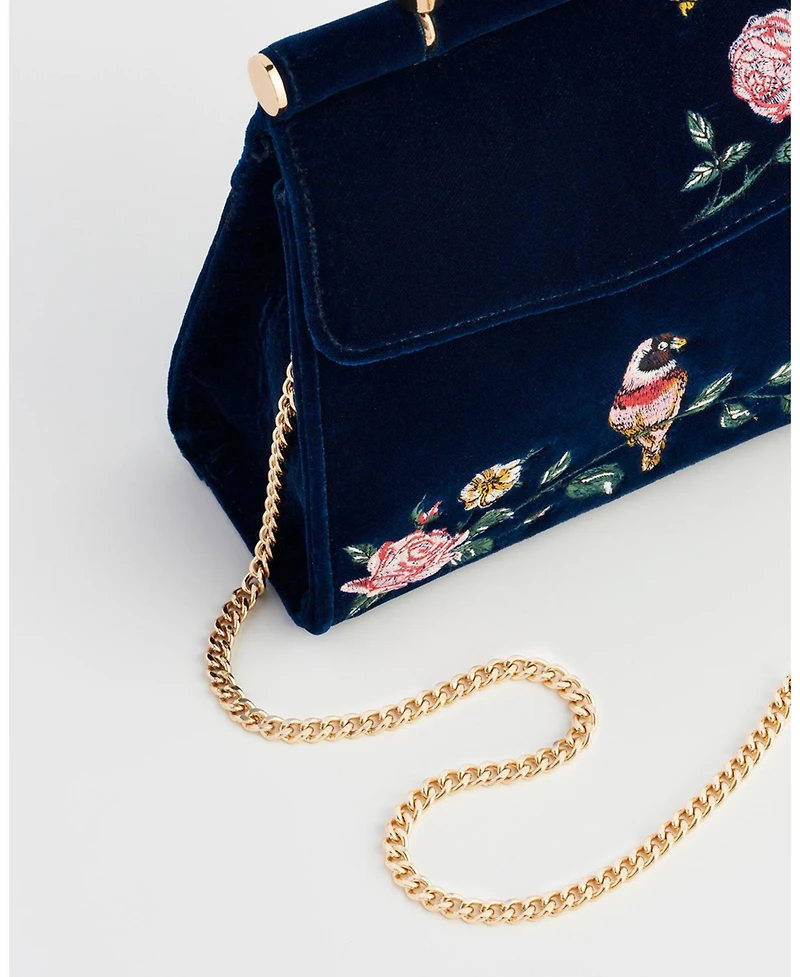 Fable England Rosy Posy Embroidered Mini Top Handle Tote