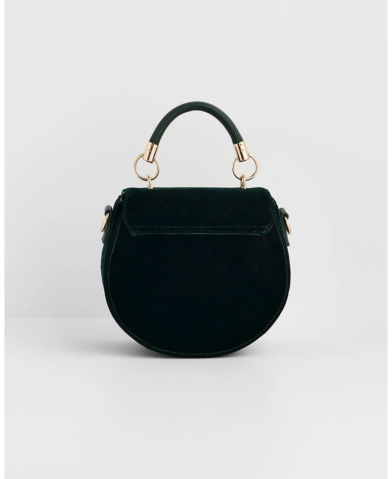 Fable England Badger Embroidered Top Handle Saddle Bag