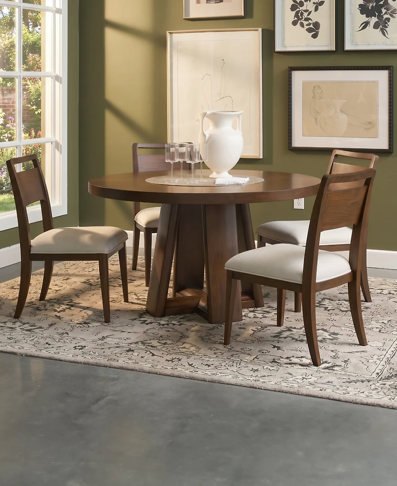 Amelie Round 5-Piece Wood Dining Set (Table and 4 Wood Side Chairs)