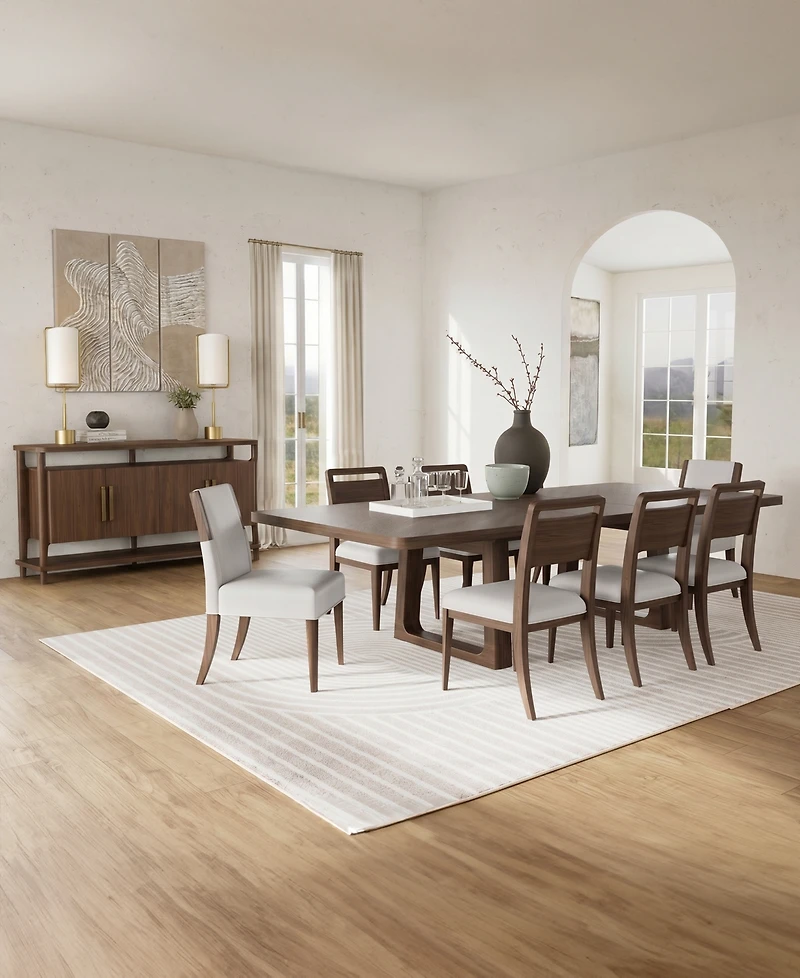 Amelie Rectangular 7-Piece Wood Dining Set (Table and 6 Upholstered Chairs)