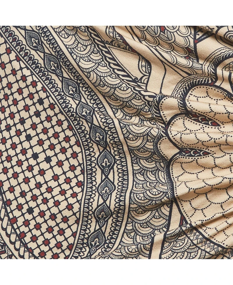 Pre-Owned Roberto Cavalli Women's Printed Knit Draped Overlay Detail Pants