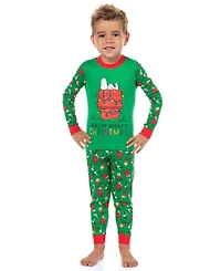 Peanuts Toddler Snoopy Wake Me When It's Christmas 2Peaces Tight-Fit Sleep Set Loungewear