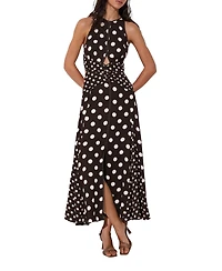 Reiss Women's Polka-Dot Cut-Out Midi Dress