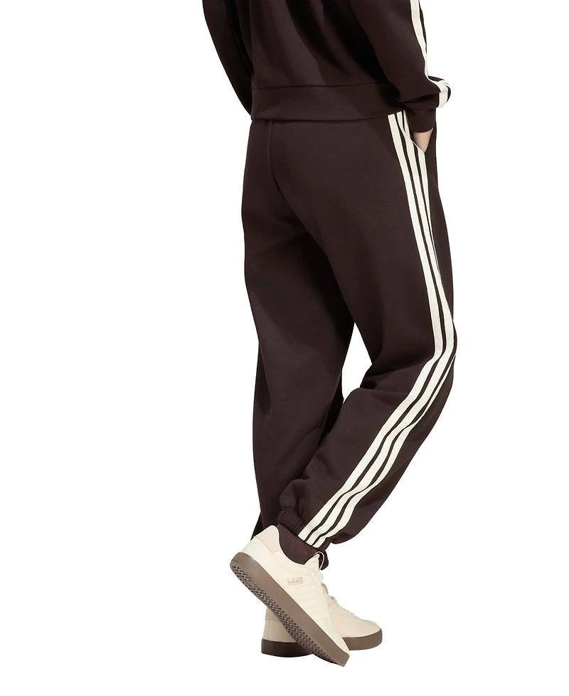 adidas Women's Essentials 3-Stripes Pull On Fleece Loose Pants