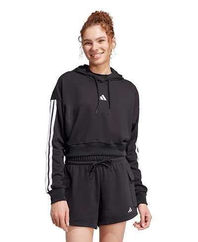 adidas Women's Essentials 3-Stripes French Terry Cropped Hoodie