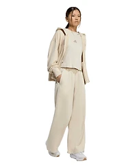 adidas Women's All Sizing Fleece Loose Wide-Leg Pants