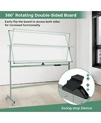 Sugift Rolling Double-Sided Magnetic Whiteboard on Wheels with Stand and Aluminum Alloy Frame