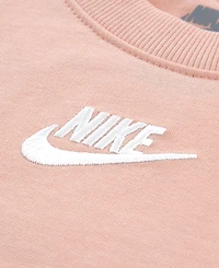 Nike Girls' Toddler 2T-4T Baby French Terry T-Shirt and Shorts, 2-Piece Set