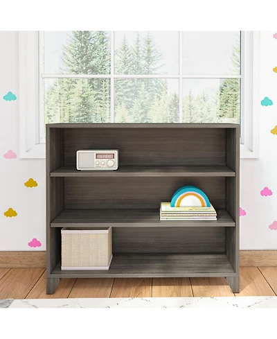 Max & Lily Classic 3-Shelf Bookcase, Solid Wood Bookcase for Kids Bedroom, Playroom.