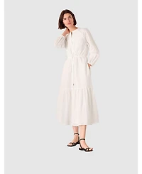 Whistles Women's Long Sleeve Broderie Midi Dress