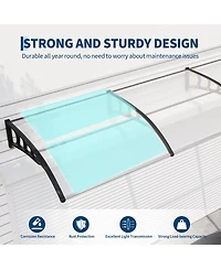 gaomon 40"x120" Window Awning Canopy Exterior, Polycarbonate Cover, for Door Entrance, Clear