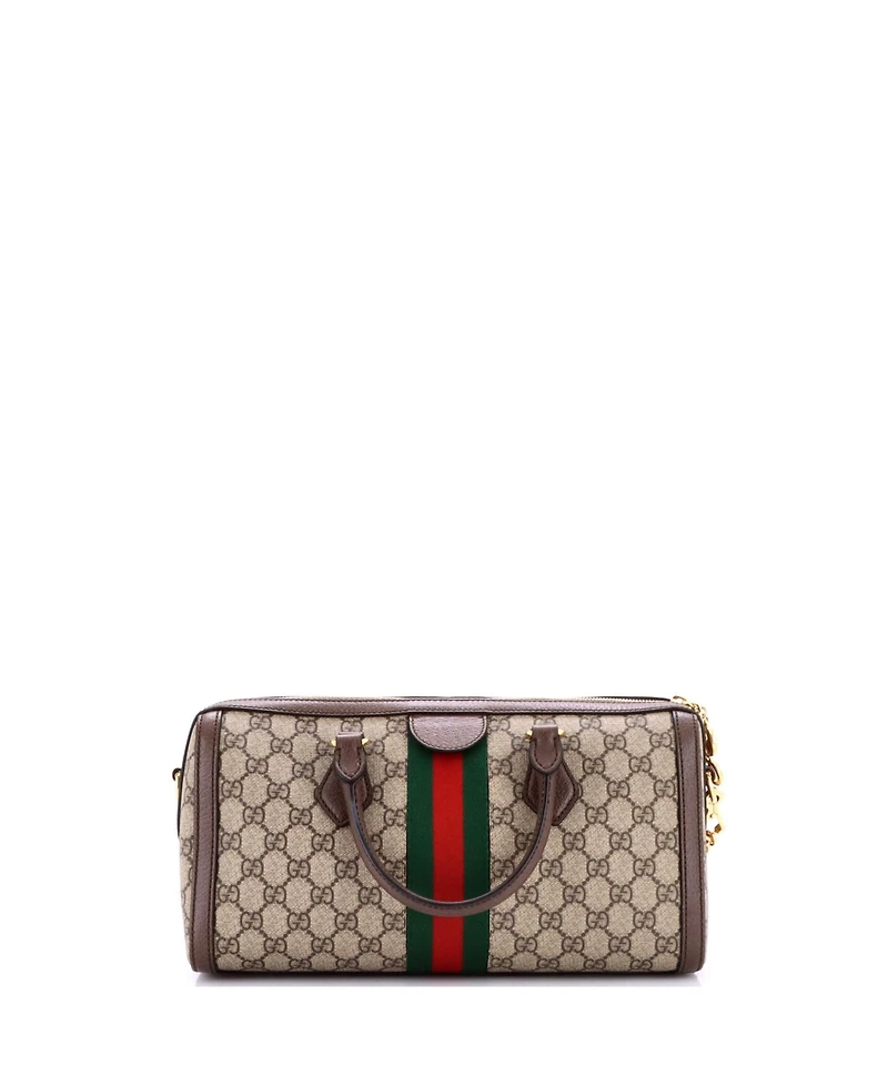 Pre-Owned Gucci Medium Ophidia Convertible Boston Bag Gg Coated Canvas