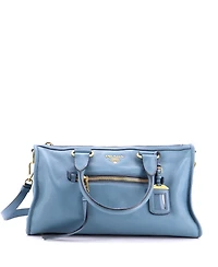 Pre-Owned Prada Medium Front Zip Convertible Satchel Vitello Phenix