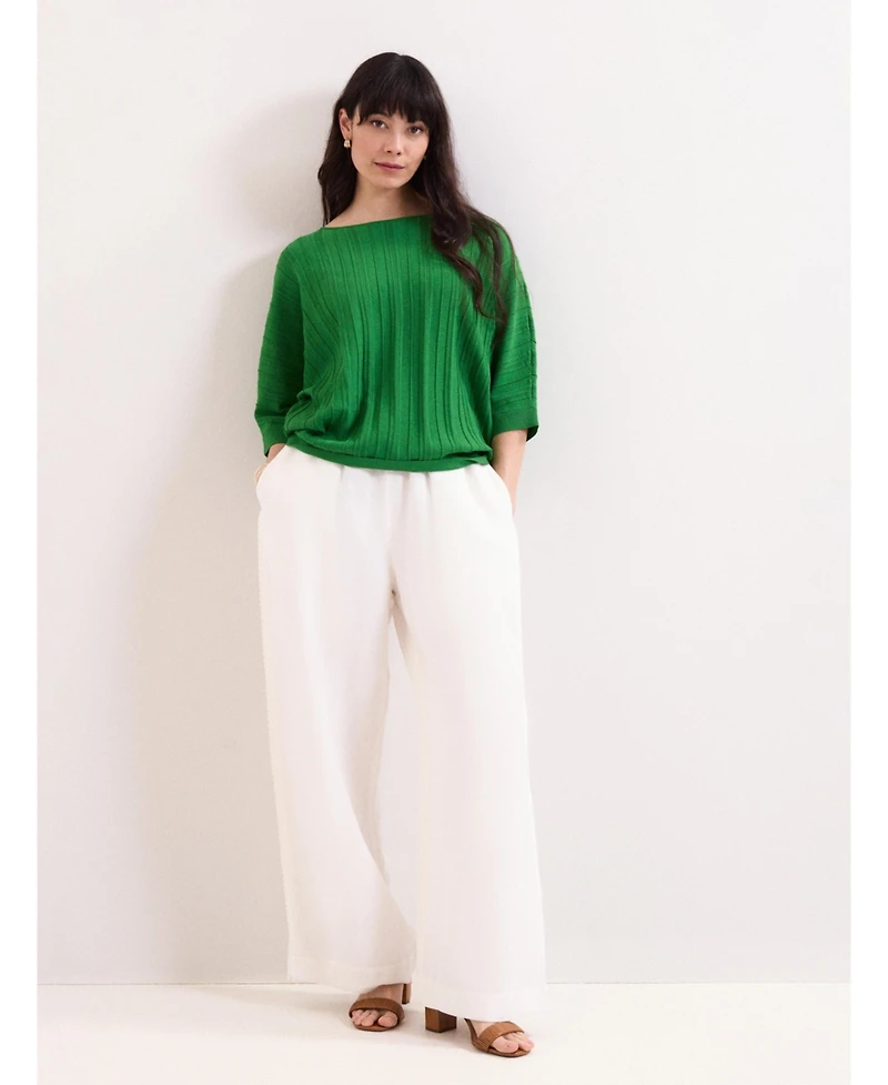Phase Eight Women's Cristine 3/4 Sleeve Rib Jumper