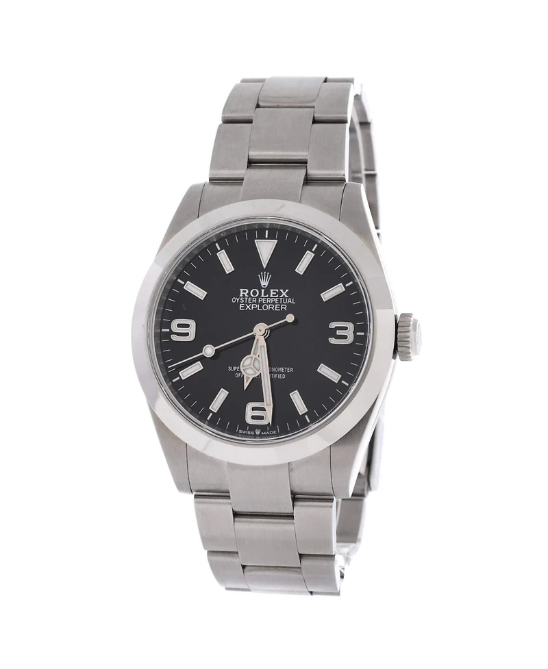 Pre-Owned Rolex Oyster Perpetual Explorer Automatic Watch in Stainless Steel 40mm