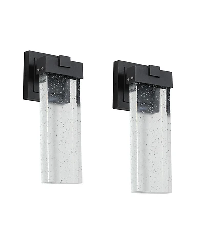 Clihome 2 Pieces Outdoor Waterproof Transparent Led Crystal Wall Lamp