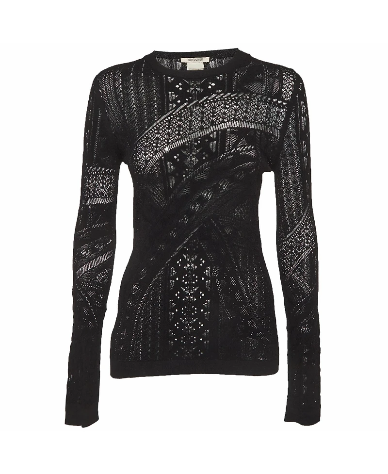 Pre-Owned Roberto Cavalli Women's Patterned Knit Long Sleeve Top