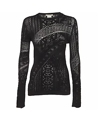 Pre-Owned Roberto Cavalli Women's Patterned Knit Long Sleeve Top