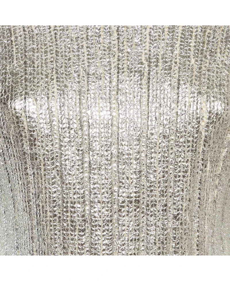 Pre-Owned Balmain Women's Metallic Coated Rib Knit Sweater