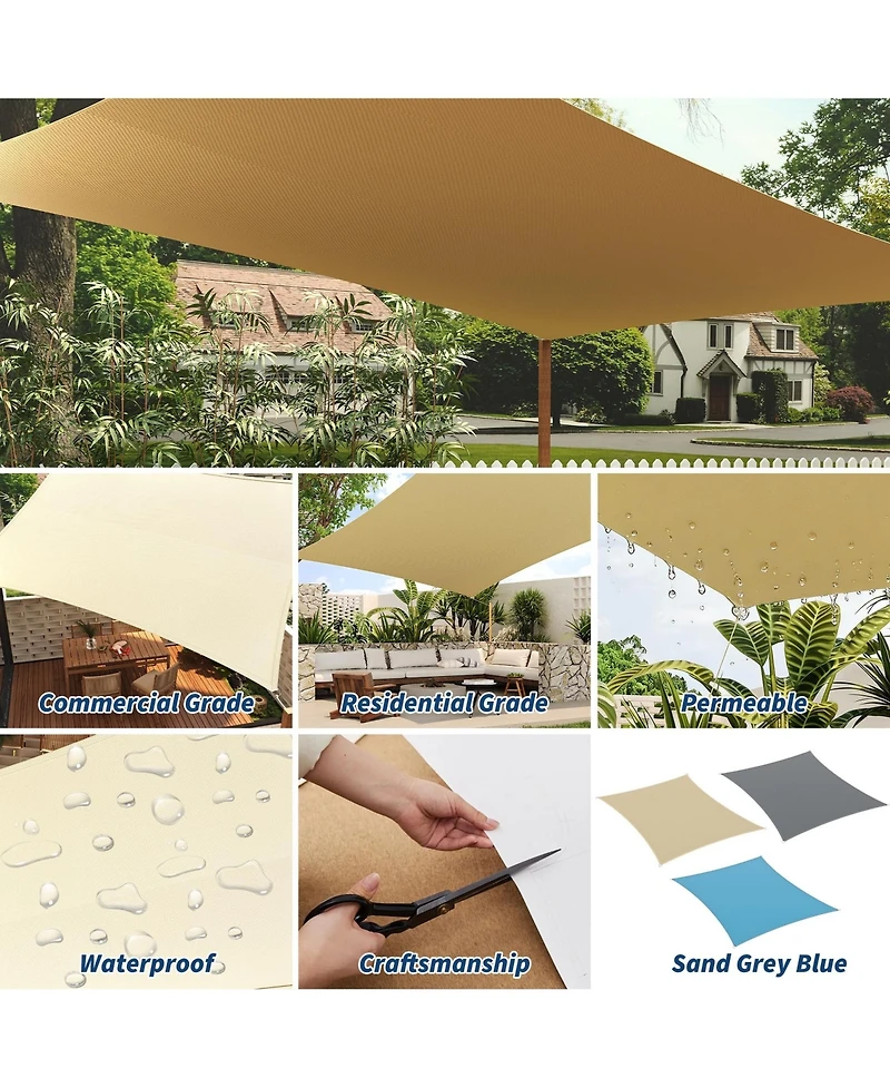 gaomon Sunshade Sail Shade Cloth, Sunshade for Patio, Backyard, Deck, Garden, Sand