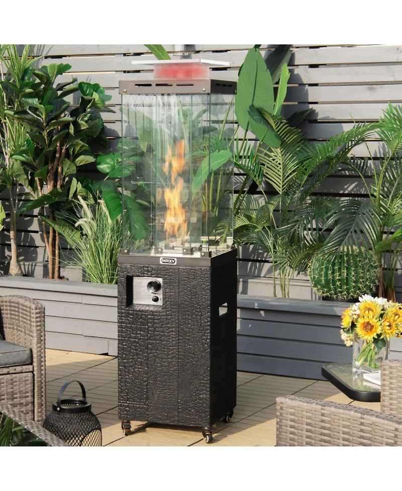 Gouun 41000 Btu Propane Patio Heater with Metal Hood and Lockable Wheels