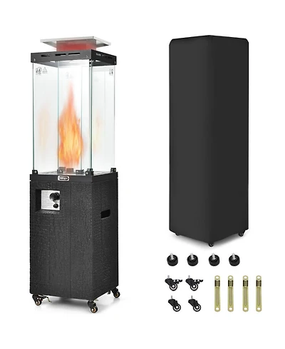 Gouun 41000 Btu Propane Patio Heater with Metal Hood and Lockable Wheels