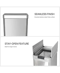 Mega Casa 16 Gallon Motion Sensor Trash Can with 26 Bags, Stainless Steel Slim Rectangular Kitchen Garbage Can with Butterfly Silent Close Lid