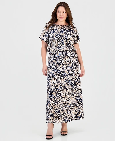 Anne Klein Plus Printed Midi Skirt