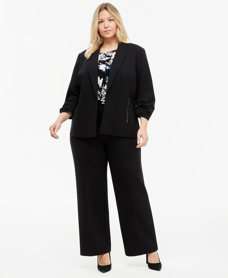 Anne Klein Essentials Plus 3/4-Sleeve Open Front Jacket