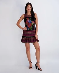 Kensie Women's Printed Crewneck Mini Dress