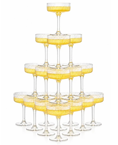 The Wine Savant Stackable Acrylic Wedding Coupe Glasses, Set of 20