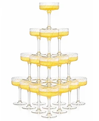 The Wine Savant Stackable Acrylic Wedding Coupe Glasses, Set of 20