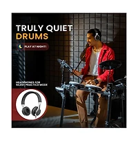 Pyle Electronic Drum Set 4 Quiet Mesh Pads 180 Sound Styles 3 Cymbals 2 Pedals Throne Headphones Usb Midi for Beginners
